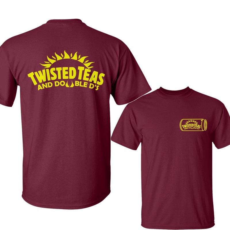 Twisted Teas and Double D's T-Shirt, Funny Drinking Tee for Men & Women, Casual Cotton Party Wear, Father's Day Gift