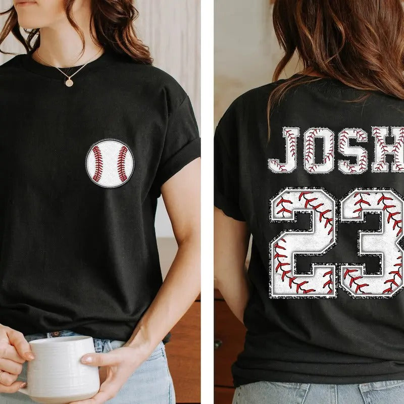 Two-sided Baseball Tshirt, Sports Shirt, Baseball Mom Tee, Baseball Team Shirt Hoodie, Sweatshirt | DripVista.com