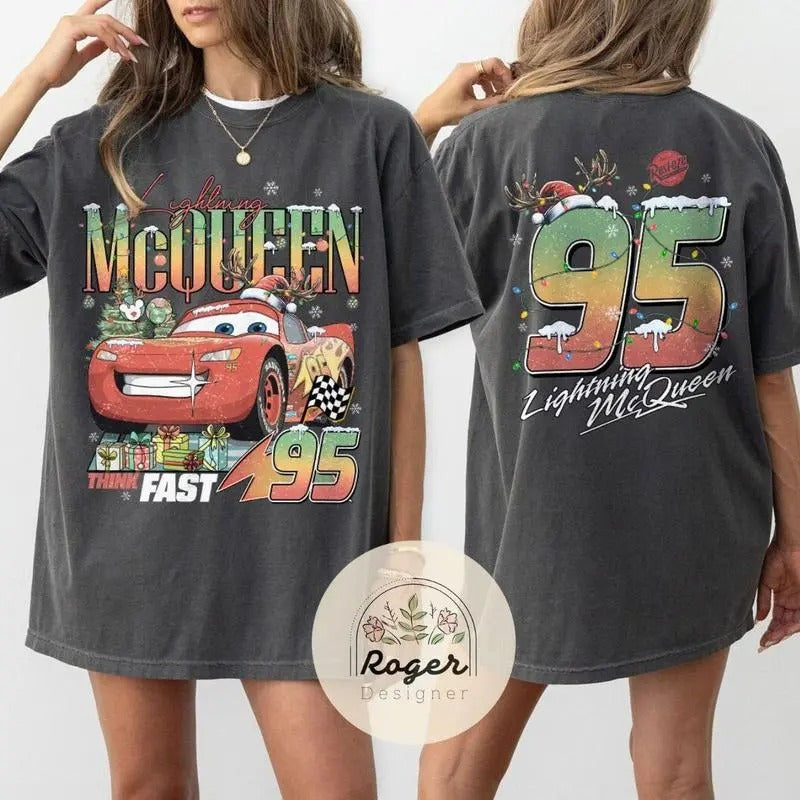 Two-sided Cars Christmas Shirt, McQueen Radiator Spring Cars Land Family Vacation 2024 Hoodie, Sweatshirt | DripVista.com