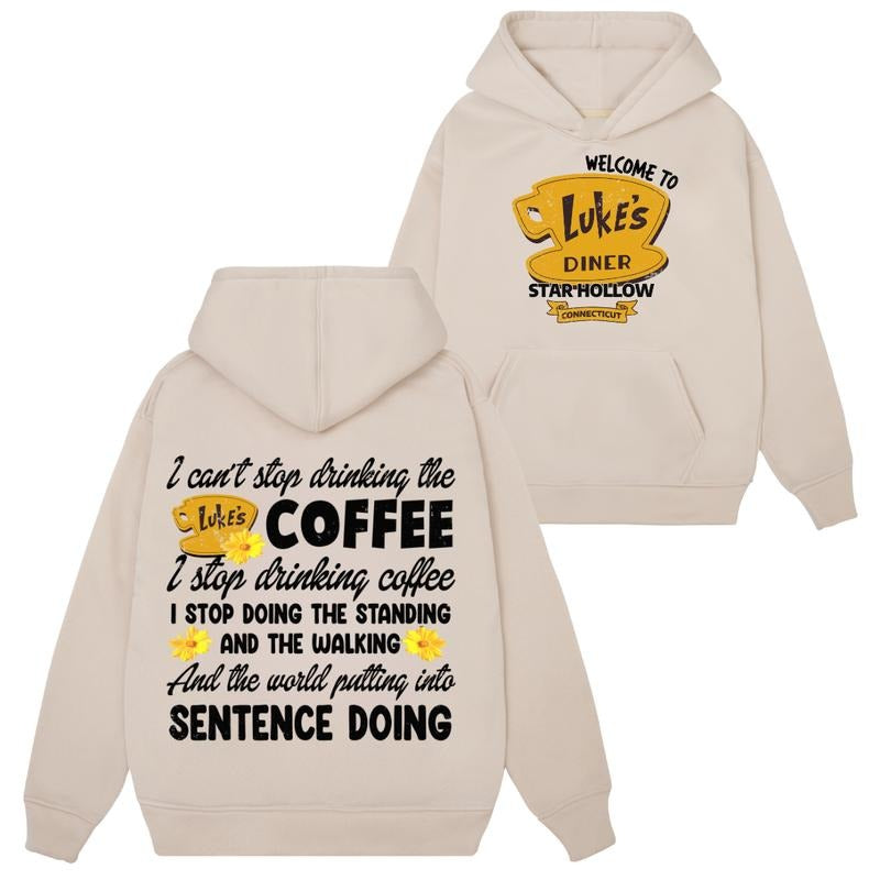 Two-sides Gilmore Girls Vintage Sweatshirt Hoodie Tshirt, Luke's Diner Sweatshirt, Stars Hollow Sweatshirt, Tv Show Sweatshirt
