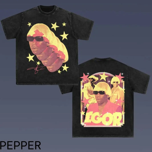 Tyler The Creator 2.3, Double Sided Prints Vintage Bootleg T-Shirt,Tyler the creator printed t-shirt, Cotton Casual Crew Neck Black Menswear Tshirt Crewneck, T-Shirt For Unisex , Gift For Men Top Underwear\