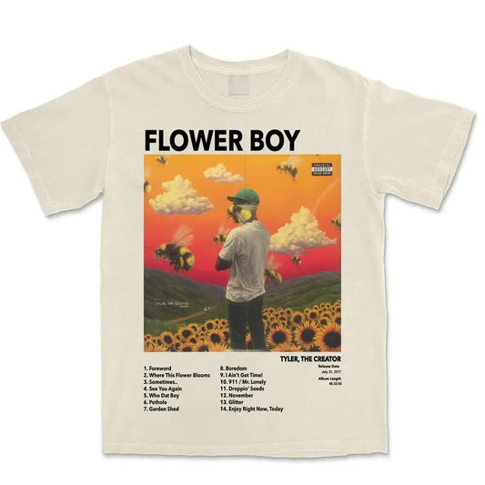 Tyler The Creator Shirt - Flower Boy Album Vintage Rapper Graphic Tee Hip Hop Y2k Merch Men Women Menswear Top Medium Stylish