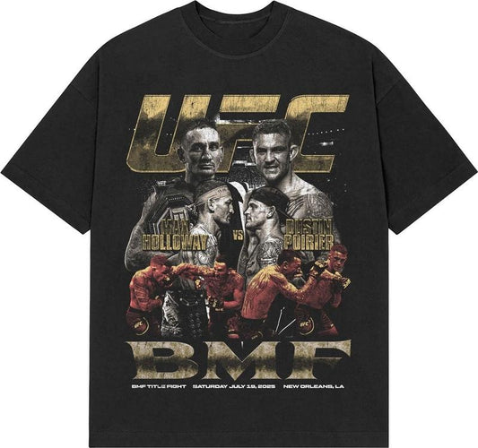UFC 318 BMF Holloway vs Poirier Tee, Dustin Poirier Boxing T-shirt, Max Holloway Boxer Tee, Dustin Poirier Sports Shirt, UFC Sports Shirt, UFC Sport Gym Athletics Outdoors Menswear Cotton Crewneck Clothes