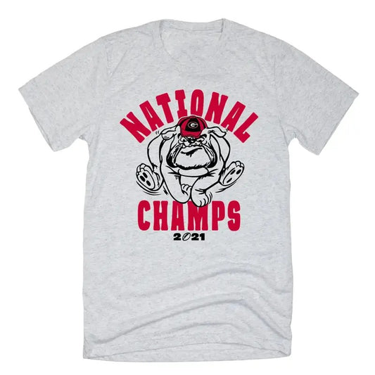 UGA 2021 National Champs Trendy Classic T-Shirt Printed Graphic Cotton Medium Unisex Retro Vintage