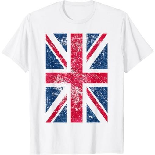 UK T Shirt Women Men | Vintage Retro British Union Jack Flag T-Shirt Made in USA Hoodie, Sweatshirt | DripVista.com