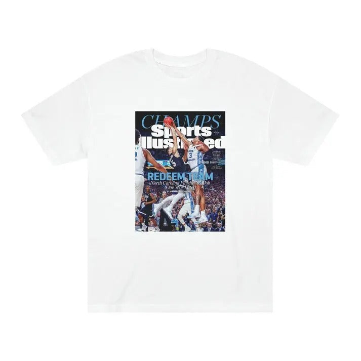 UNC North Carolina 2017 Sports Illustrated National Champions Edition T-Shirt Cotton Menswear Top Decoration