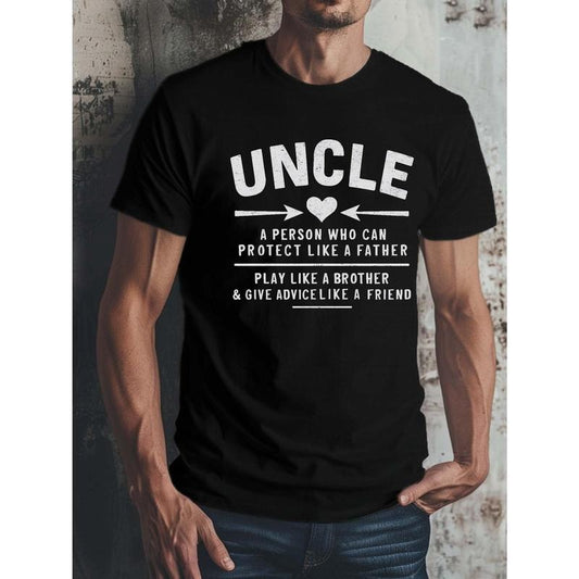 [UNCLE Print Tee] UNCLE Print Tee Shirt - Casual Short Sleeve T-shirt For Summer, Tees For Men Made in USA