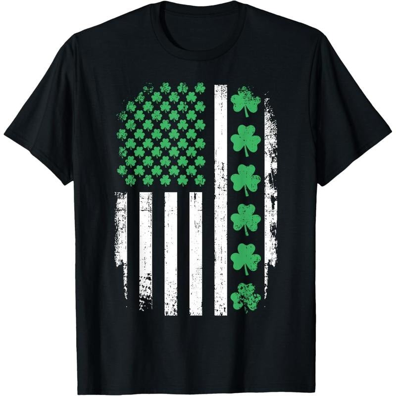 US American flag with shamrocks for Lightsaber brand Patricks day T-Shirt style 02 Hoodie, Sweatshirt | DripVista.com