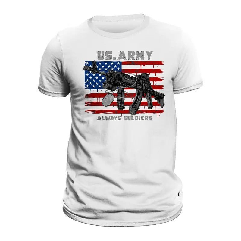 US Army Always Soldiers Patriotic Military Veteran Men's T-Shirt Casual Classic