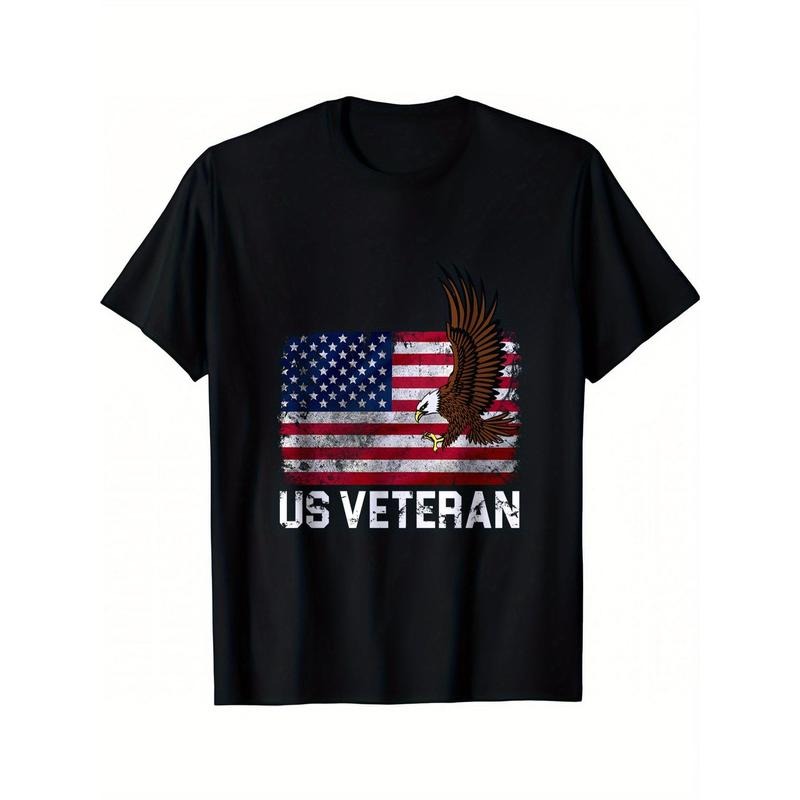 US Veteran Vintage American Bald Eagle Tall T-Shirt Men'WB shield T-shirt Short Sleeve FOG Comfy Tee, Outdoor Clothing...