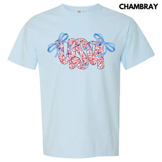 USA Ditzy Floral Comfort Colors T-Shirt 'NLB'