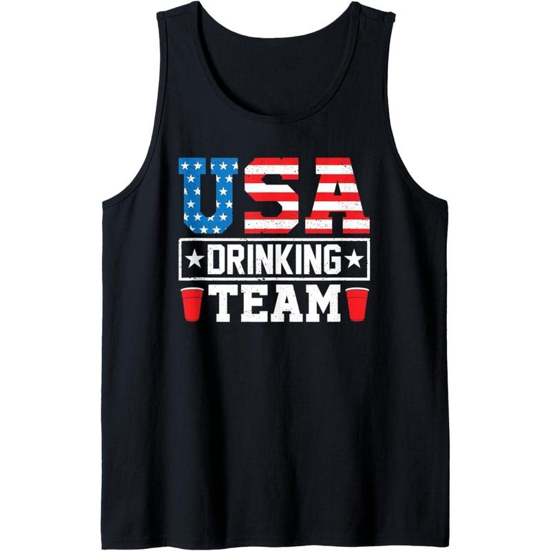 USA Drinking Team Funny Drinking Beer Lover Gift Tank Top T-Shirts, Hoodie, Sweatshirt | DripVista.com