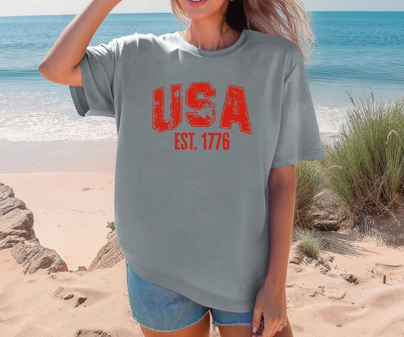USA EST 1776 TEE SHIRT Design Comfort colors Tee shirt Hoodie, Sweatshirt | DripVista.com