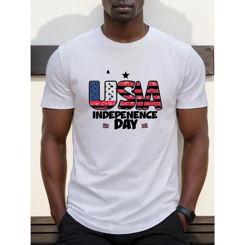 USA Flag Independence Day Men'WB shield T-Shirt
