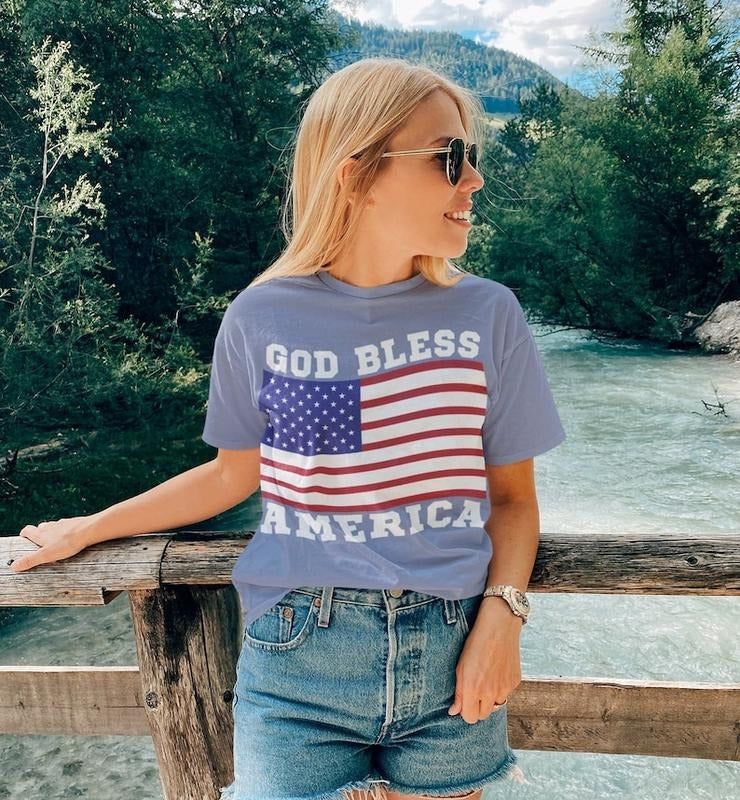 USA Flag Shirt, 4th of July Shirt, Big USA Tshirt, God Bless America Shirt, Christian Shirt, Unisex Shirt
