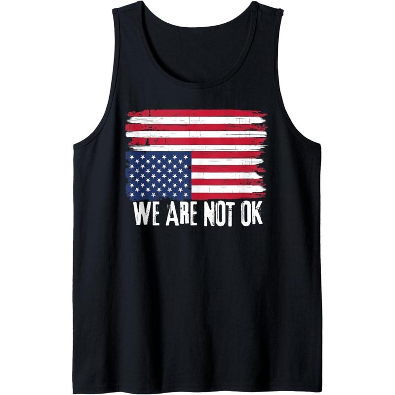 USA Flag Upside Down We Are Not Ok American Flag Distress Tank Top made in USA T-Shirts, Hoodie, Sweatshirt | DripVista.com