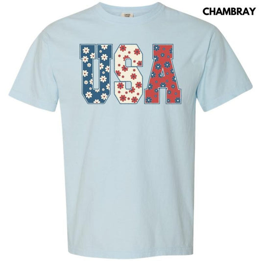 USA Flowers Comfort Colors T-Shirt