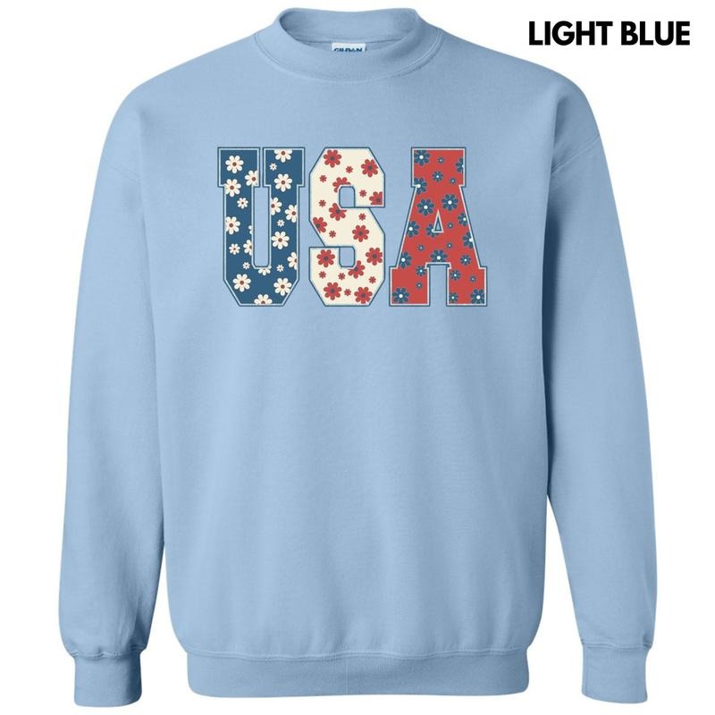 USA Flowers Sweatshirt T-Shirts, Hoodie | DripVista.com