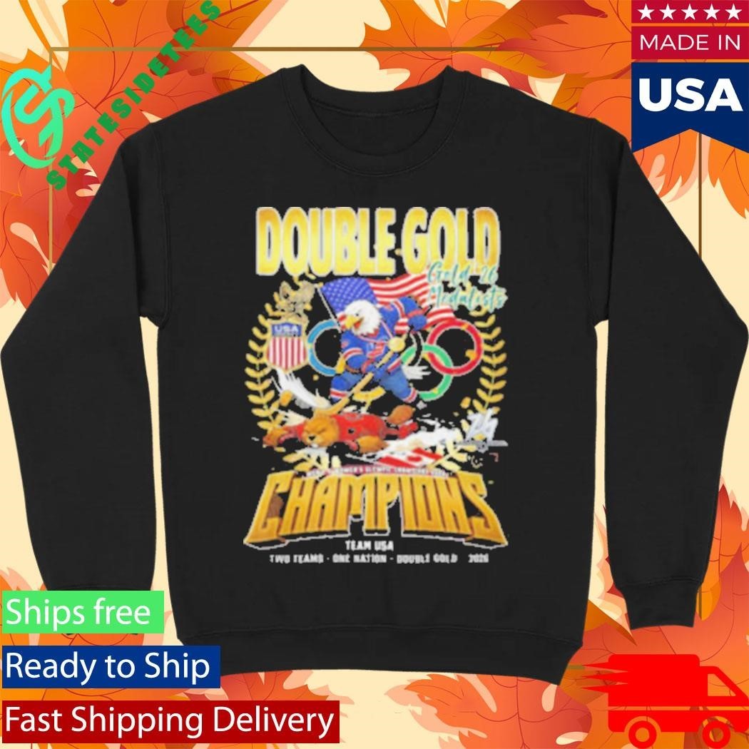 USA Hockey Double Gold Champions 2026 Eagle vs Beaver Shirt