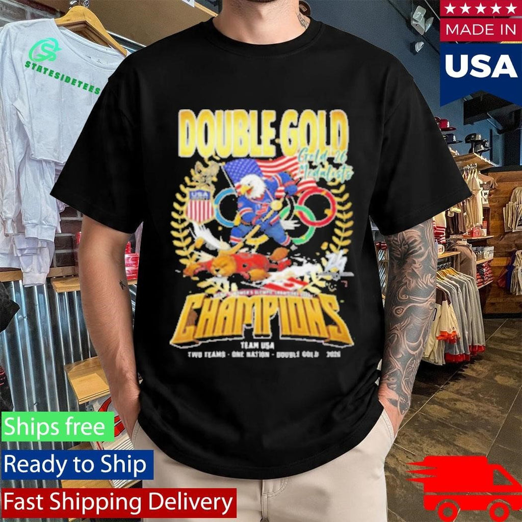 USA Hockey Double Gold Champions 2026 Eagle vs Beaver Shirt