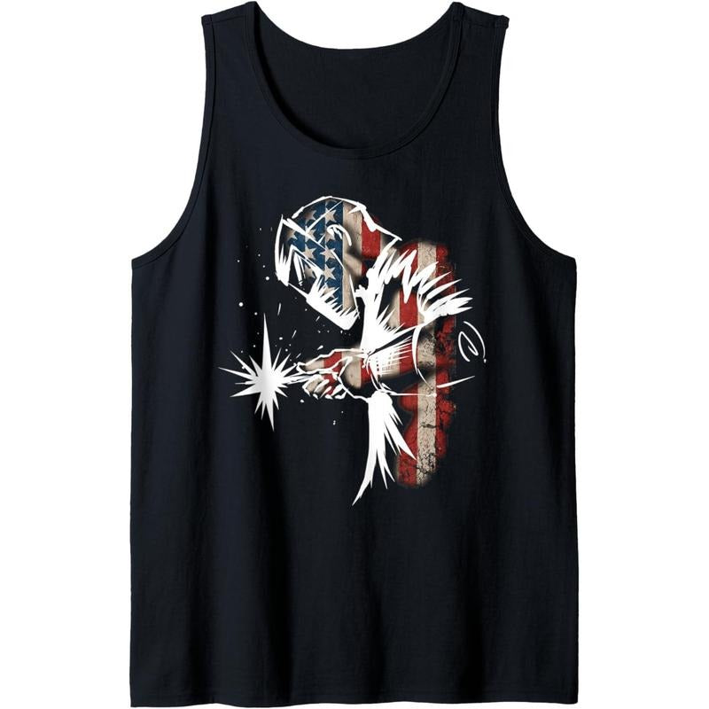 USA Patriotic Welder Tank Top T-Shirts, Hoodie, Sweatshirt | DripVista.com