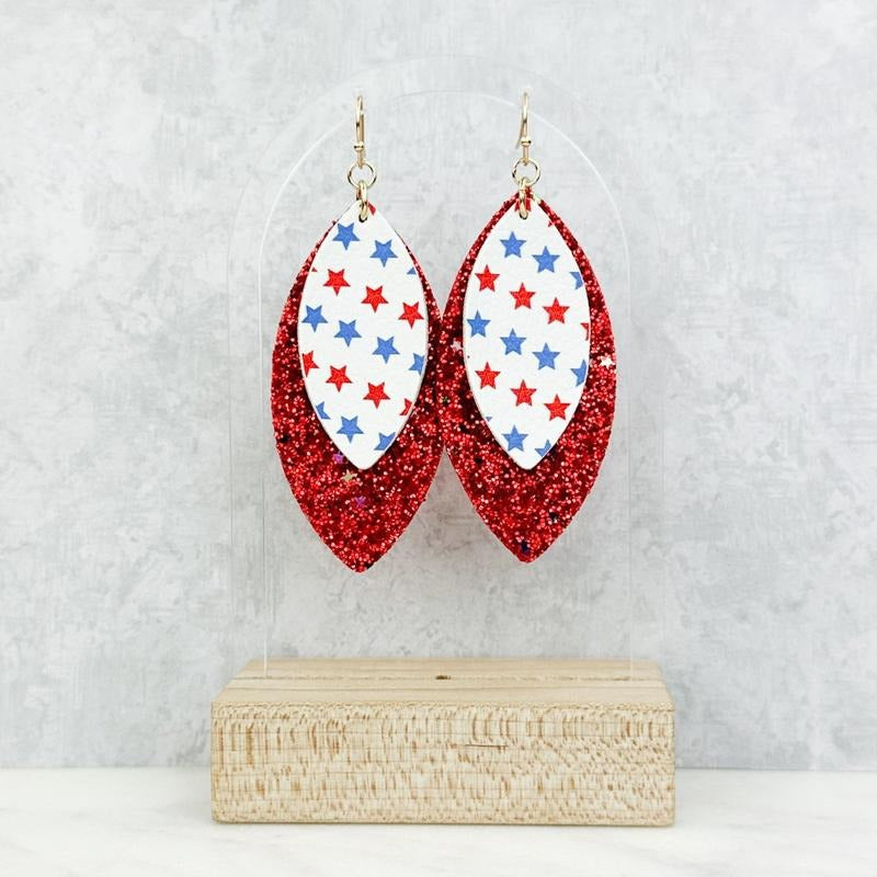 USA Pleather Glitter Earrings