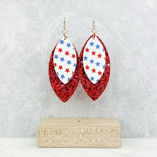 USA Pleather Glitter Earrings