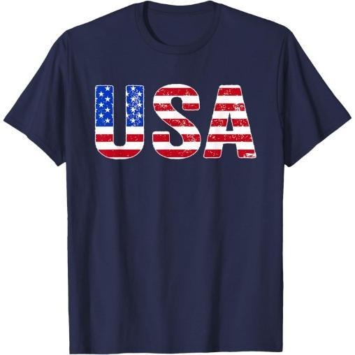 USA T Shirt Patriotic American Flag Men July 4th T-Shirt Made in USA