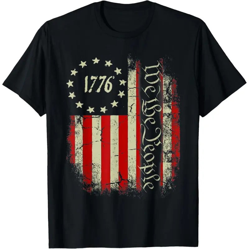 USA US Flag Patriotic 4th of July America T-Shirt made in usa Hoodie, Sweatshirt | DripVista.com