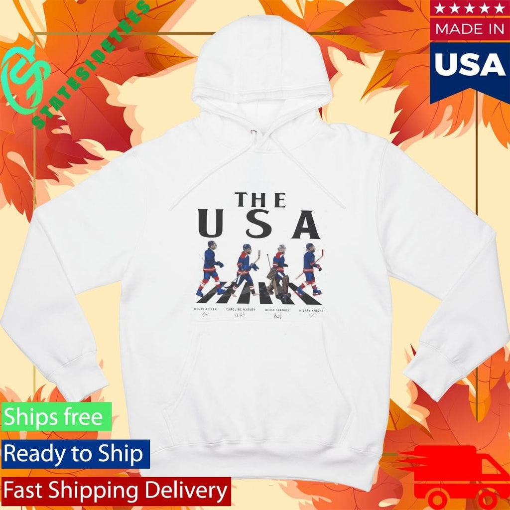 USA Women Ice Hockey Walking Road Signatures Shirt