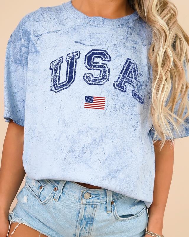 USA, Patriotic Flag, America, Retro, Vintage, Independence Day, 4th of July, Comfort Colors, Color Blast Tshirt, Women's...