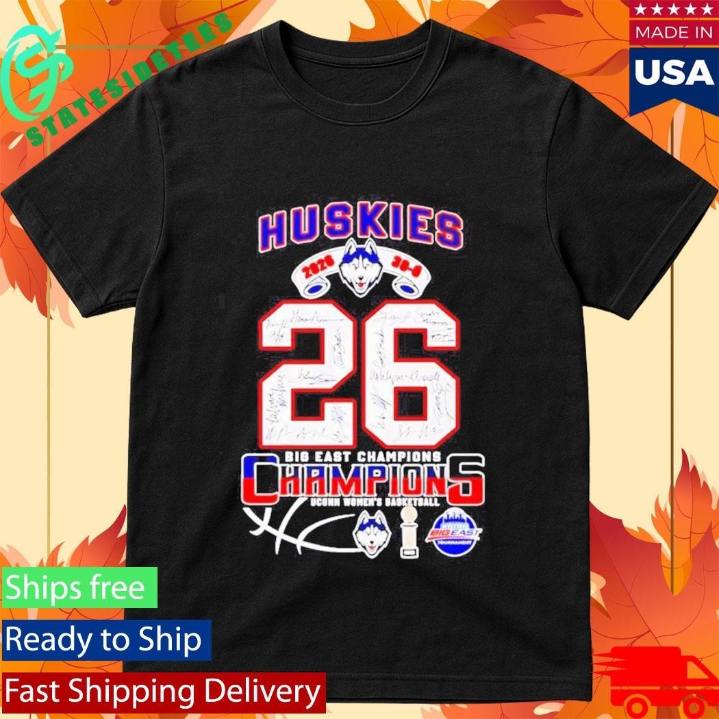 Uconn Huskies 2026 Big East Champions 30 0 Signatures Shirt