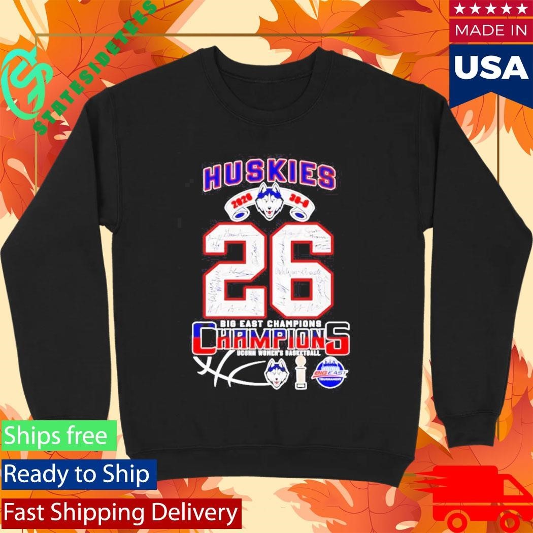 Uconn Huskies 2026 Big East Champions 30 0 Signatures Shirt