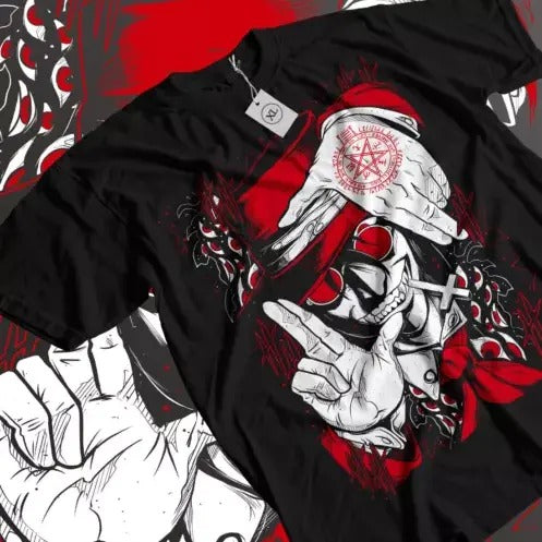 Ultimate Vampire T-Shirt Anime Lovers Hellsing Alucard Face Hell Sing Gift Shirt