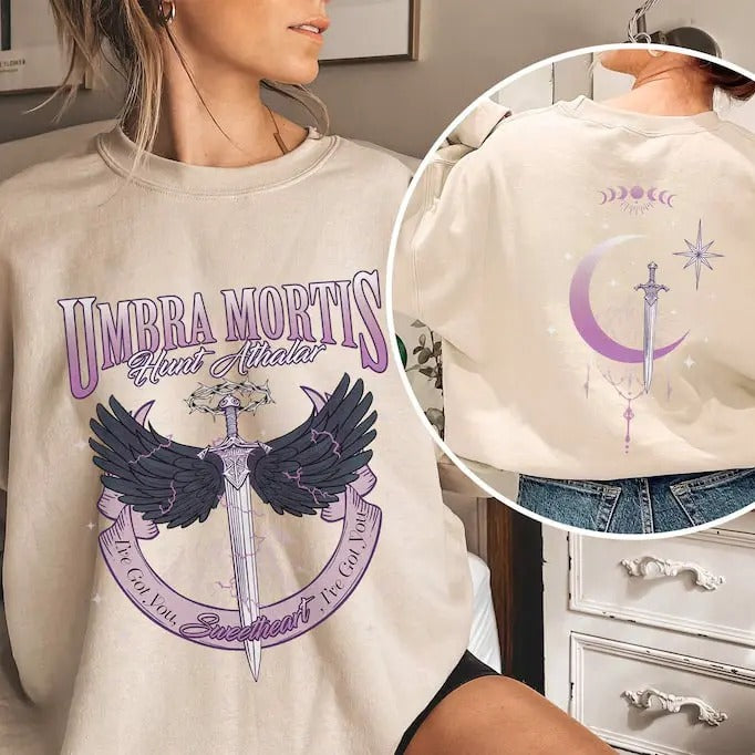 Umbra Mortis Crescent City Sweatshirt, Orion Hunt Athalar T Shirt, SJM Bookish Fan Merch, Book Tok, Bryce Quinlan Tee Hoodie