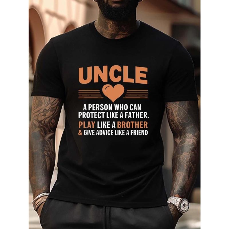 [Uncle & Heart Graphic Tee] Men's Graphic Print Summer T-Shirt - Casual Stylish Versatile Uncle & Heart Top Made in USA