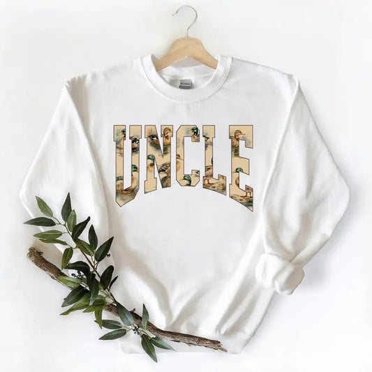 Uncle Duck Hunting Season Graphic Vintage Mallard Duck AUNTIE Gift For Unisex T-shirt Hoodie Sweatshirt Pullover Cotton Fabric