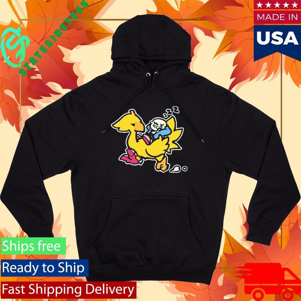 Undertale x Square Enix Black Shirt Sans and Chocobo Shirt