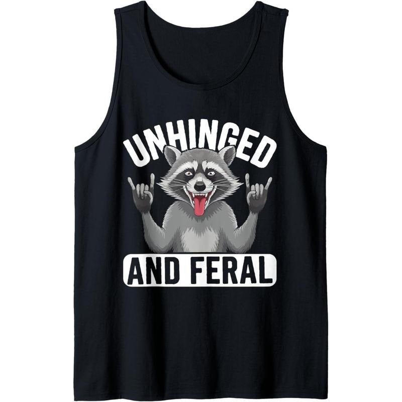 Unhinged And Feral Funny Raccoon Retro Tank Top T-Shirts, Hoodie, Sweatshirt | DripVista.com