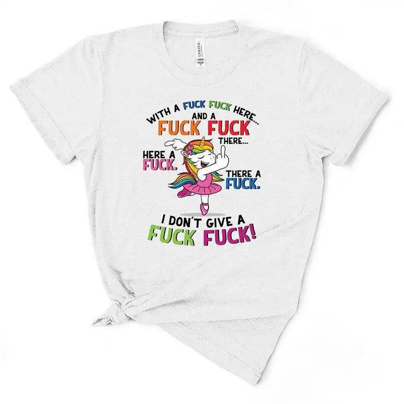 Unicorn Middle Finger T-Shirt for Women - Funny Graphic Tee - Casual Hoodie, Sweatshirt | DripVista.com