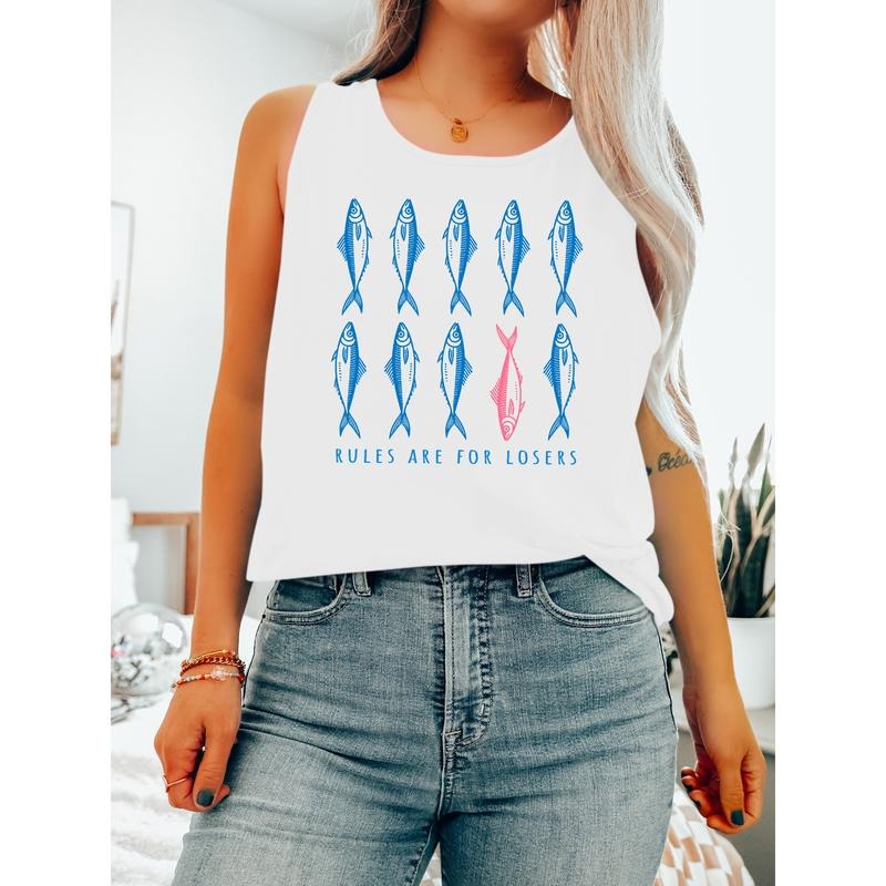 Unique Gunpla brand Eye - catching Vest: Stand Out with WB shield Playful Fish Graphic Gunpla brand Sassy Phrase -...