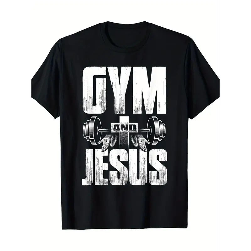Unique Religious Fitness Jesus Barbell Weightlifting Cross T-shirt for Men Made in USA Hoodie, Sweatshirt | DripVista.com