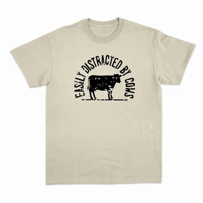 Unisex  Cow Shirt, Easily Distracted By Cows, cute Cow T-Shirt  , Sweatshirt  and Hoodie | DripVista.com