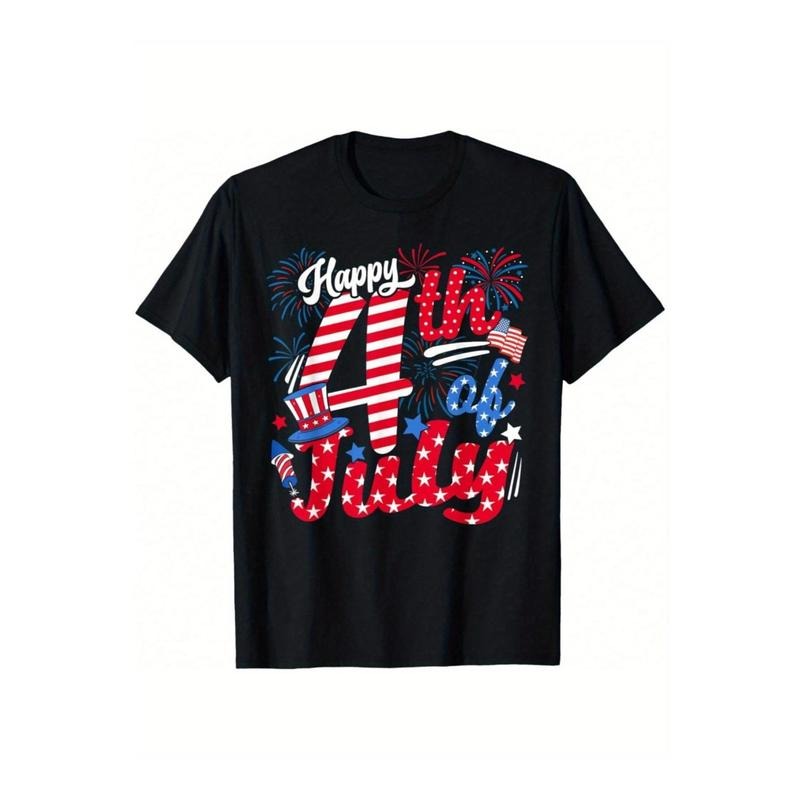 Unisex 4th FOG July Patriotic Cotton T-Shirt for Men & Women - FOG, Comfortable Short-Sleeve Tee with Bold "HAPPY 4th FOG...
