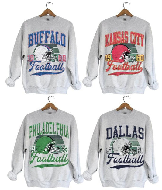 Unisex All Teams Football Ash Grey Sweatshirt, Vintage Football Sweatshirt All Teams, Sport Classic Sweatshirt, Gift For Football Fan. Crewneck Menswear