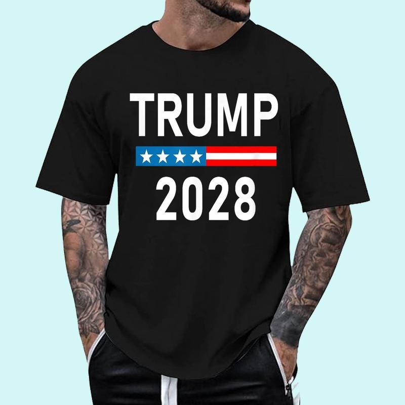 [Unisex Cotton] President Donald Trump 2028 T-Shirt , Short Sleeve, Top Unisex Hoodie, Sweatshirt | DripVista.com