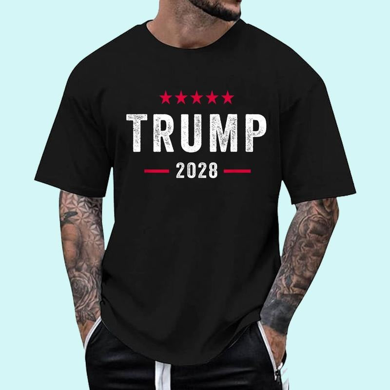 [Unisex Cotton] Trump 2028 Shirt Vote Donald Trump 28 T-Shirt , Short Sleeve, Top Unisex Hoodie, Sweatshirt | DripVista.com