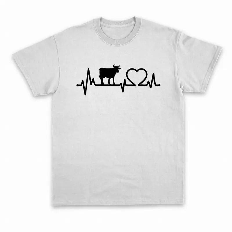 Unisex Cow Heartbeat T-Shirt  , Sweatshirt  and Hoodie | DripVista.com