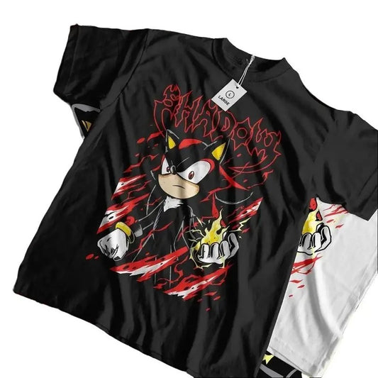 Unisex Hedgehog Shadow T-shirt - Speedster Energy, Japanese Anime Hero, Gaming Legend Apparel,  Anime Manga Shirt Graphic Tops Menswear T Shirt
