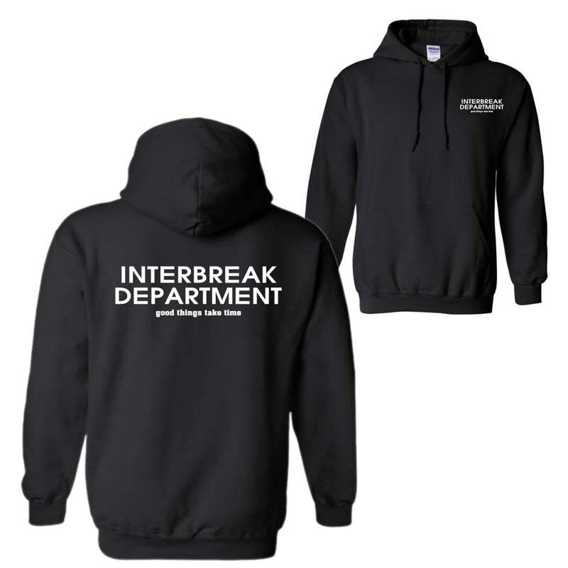 Unisex Interbreak Department & Letter Print Drop Shoulder Hoodie, Fashion Casual Regular Fit Drawstring Pocket Hooded for...
